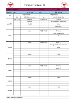 Tr&eacute;ninkov&yacute; pl&aacute;n č. 12