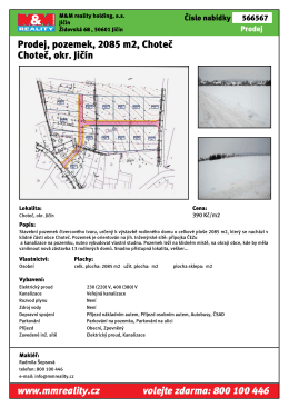 Prodej, pozemek, 2085 m2, Choteč Choteč, okr. Jičín www