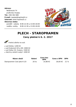 PLECH - STAROPRAMEN