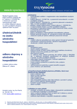 Úřednice/úředník na úseku silničního hospodářství