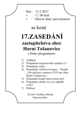 17.zased&aacute;n&iacute; - Horn&iacute; To&scaron;anovice