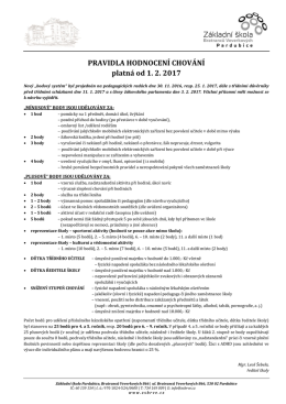 Bodový systém platný od 1. 2. 2017