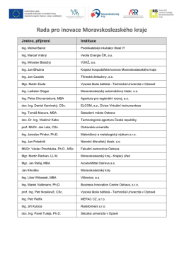 členové - Regionální inovační strategie Moravskoslezského kraje