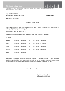 Č.j.: ŽP/5505/17/HPS Vyřizuje: Ing. Hemzalová Helena