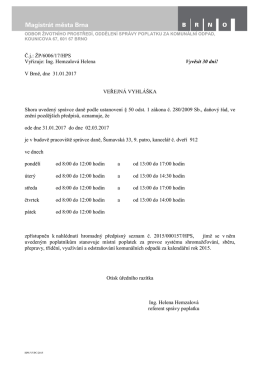 Č.j.: ŽP/6006/17/HPS Vyřizuje: Ing. Hemzalová Helena