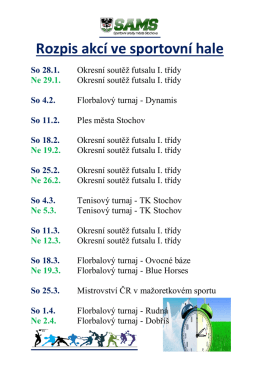 Rozpis akcí ve sportovní hale