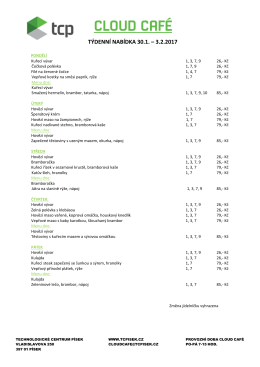 týdenní nabídka 30.1. – 3.2.2017 - Technologické centrum Písek sro