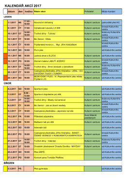 Kalendář akcí 2017 - Kulturní centrum Frýdlant nad Ostravicí