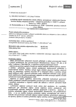 Záměr pronajmout nebytový prostor