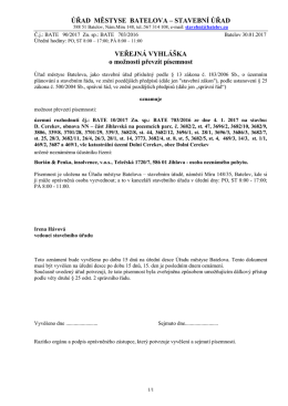 Veřejná vyhláška o možnosti převzít písemnost