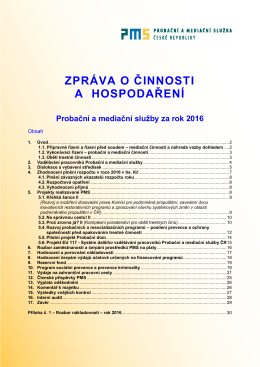 zpráva o činnosti a hospodaření