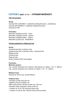 VÝROBNÍ MOŽNOSTI - Genera spol. S R.o.