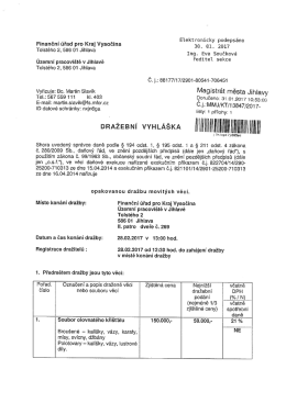 Dražebn&iacute; vyhl&aacute;&scaron;ka - Jihlava