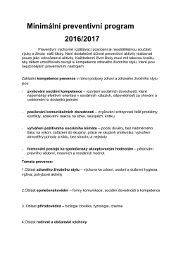 Minimální preventivní program 2016/2017