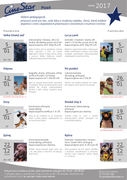 únor 2017 Odysea Divoké vlny 2 Kytice Velká čínská zeď