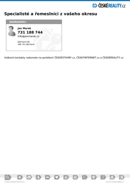Specialist&eacute; a řemesln&iacute;ci z va&scaron;eho okresu