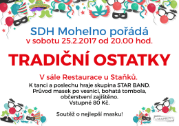 v sobotu 25.2.2017 od 20.00 hod.