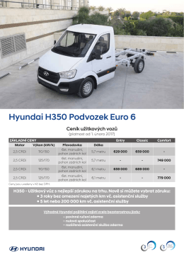 Hyundai H350 Podvozek Euro 6