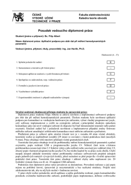 Posudek vedouc&iacute;ho diplomov&eacute; pr&aacute;ce