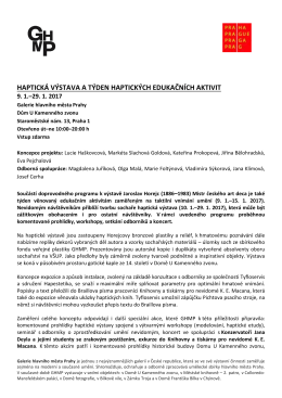 mimoř&aacute;dn&yacute; doprovodn&yacute; program k v&yacute;stavě Jaroslava Horejce