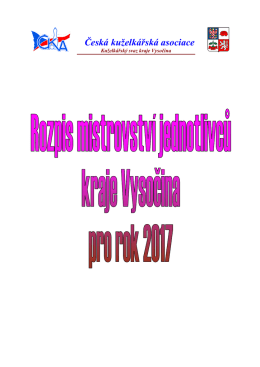 Rozpis Mistrovství kraje jednotlivců 2017.