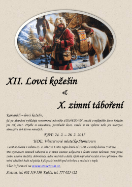 XII. Lovci kožešin X. zimní táboření