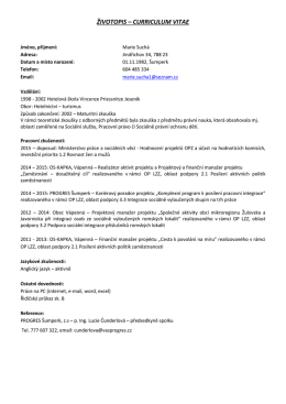 životopis &ndash; curriculum vitae