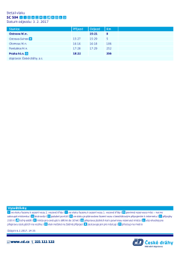 Detail vlaku SC 504 Datum odjezdu: 3. 2. 2017