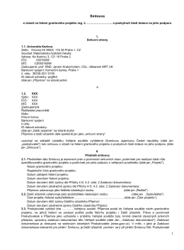 1 Smlouva - Matematicko-fyzikální fakulta