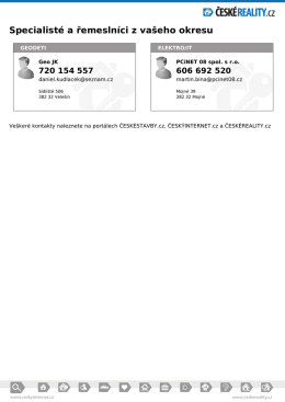 Specialist&eacute; a řemesln&iacute;ci z va&scaron;eho okresu