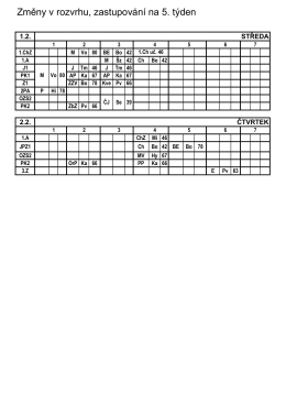 Změny v rozvrhu, zastupování na 5. týden
