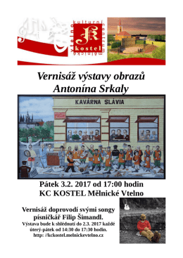 Vernisáž výstavy obrazů Antonína Srkaly
