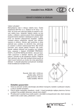 masážní box AQUA návod k instalaci a obsluze