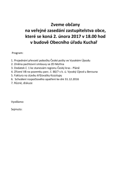 Zveme občany na veřejné zasedání zastupitelstva obce, které se