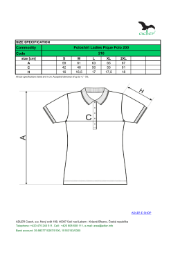 Rozměry Polokošile Polo 200 dámská