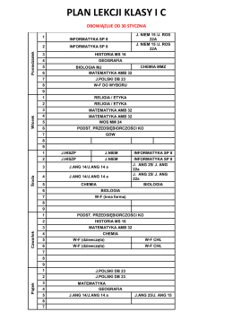 PLAN LEKCJI KLASY I C