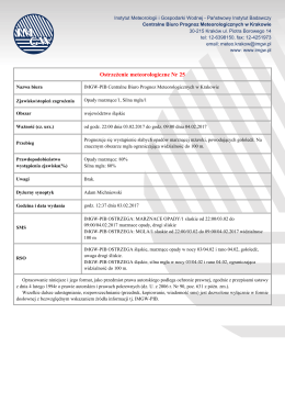 Ostrzeżenie meteorologiczne nr 25