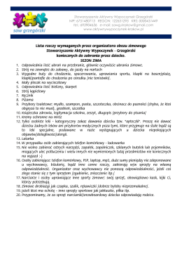 Lista rzeczy do zabrania