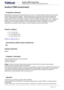 Analiza FMEA konstrukcji