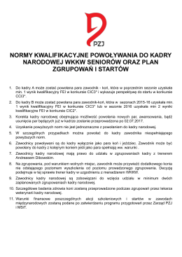 Normy KN WKKW Seniorzy