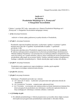 Aneks nr 4 - Przedszkole Miejskie Nr 6 "Promyczek" w Stargardzie