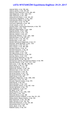 lista wystawców z numerami katalogowymi