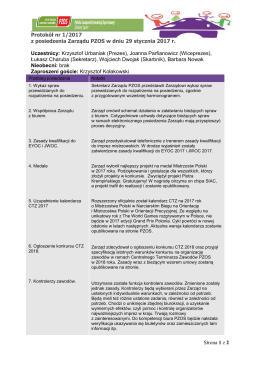 01.31 Protokół nr 1/2017 z posiedzenia Zarząu PZOS 29.01.2017