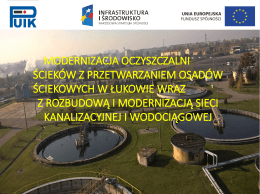 modernizacja oczyszczalni ścieków z przetwarzaniem osadów