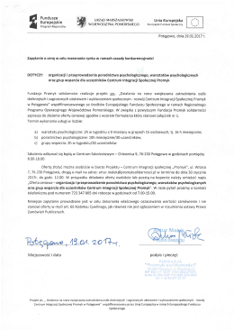 Zapytanie o cenę - Centrum Integracji Społecznej Promyk