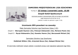 Zamojska Szkolna Liga Szachowa Turniej V