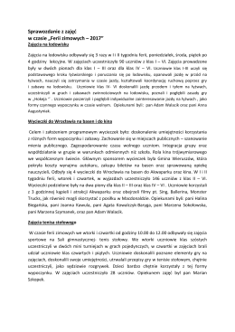 Sprawozdanie z zajęć w czasie &bdquo;Ferii zimowych &ndash; 2017&rdquo;