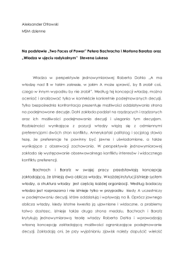Aleksander Otłowski MSM dzienne Na podstawie &bdquo;Two Faces of