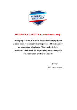 WZOROWA ŁAZIENKA - zakończenie akcji.
