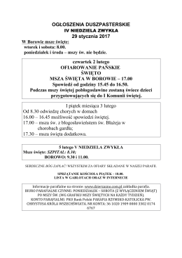 iv niedziela zwykła 29.01.17